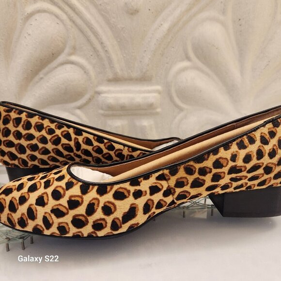 Sofft calf hair block heel leopard print Belicia pumps. NIB. Size 8 Wide - Picture 6 of 11